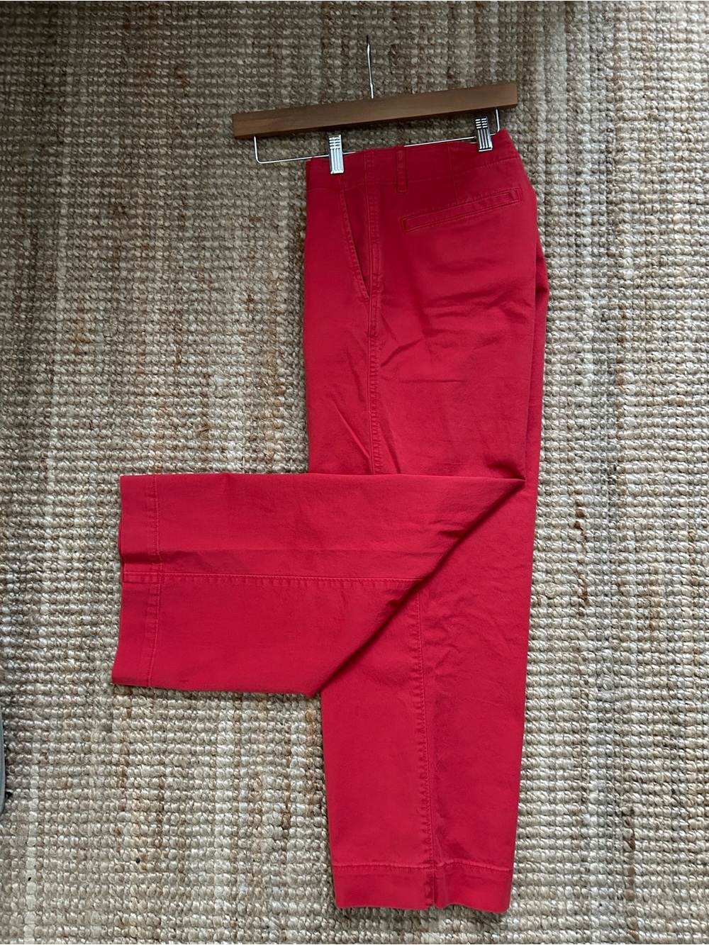 Twill Wide-Leg Cropped Pant